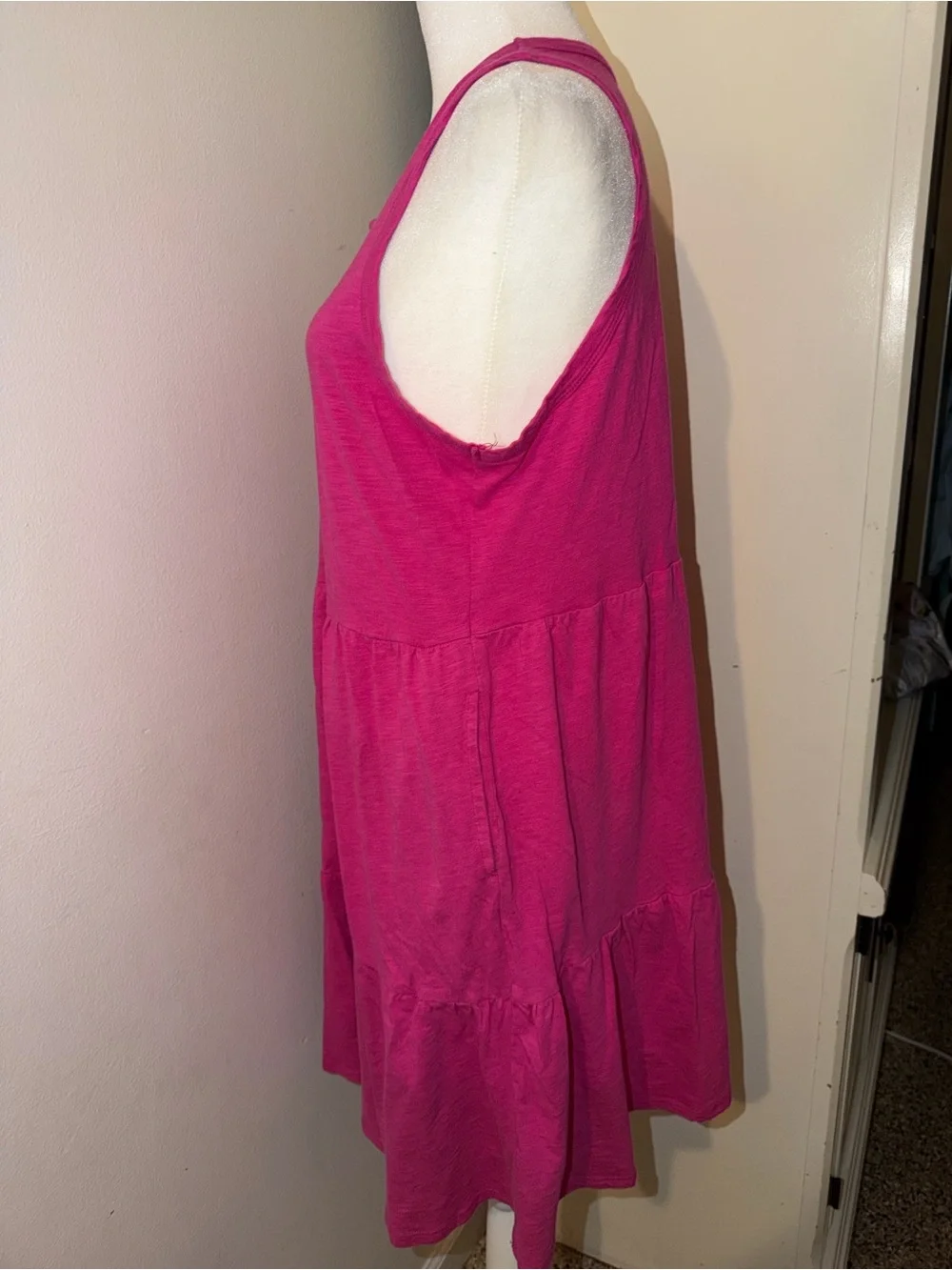 GAP Girls' Bright Pink Tiered Tank Dress